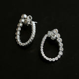 Bubble U-Shaped Gradient CZ Hoop Stud Earrings
