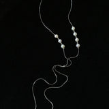 Multi-Wear Styles Adjustable Sliding Freshwater Pearl Smile Long Necklace