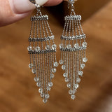 Italian Lace Crystal Tassel Earrings - Handcrafted S925 Sterling Silver  Baroque Chandelier Earrings