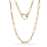 Alternating Bar Paperclip Chain Necklace - alternate angle | Floysun