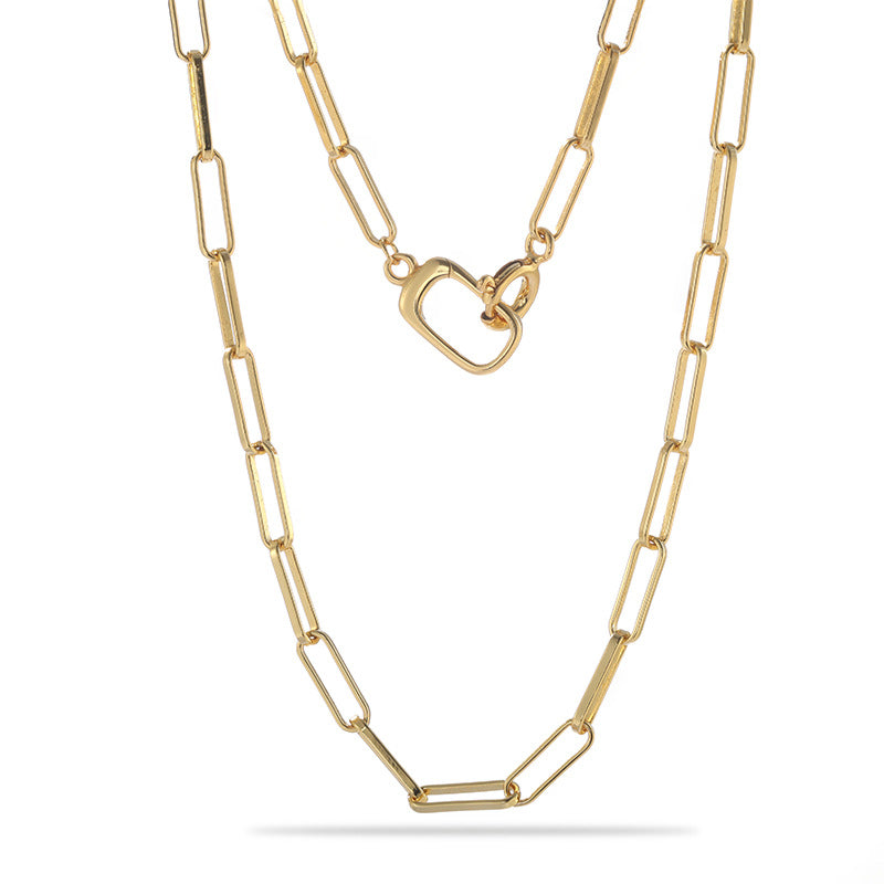 Alternating Bar Paperclip Chain Necklace - alternate angle | Floysun
