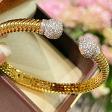 Vintage Spiral Pavé Open Bangle