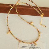 Colorful Mini Natural Stone Necklace | Bohemian Layering Style