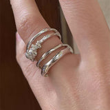 925 Silver Double Flower Ring Stacking Rings