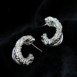 Designer Premium Dual Band Lava Textured Hoop Earrings