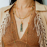 Bohemian Faceted Gold Bead Necklace – Colorful Gemstone or Pearl Style