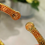 Vintage Spiral Pavé Open Bangle