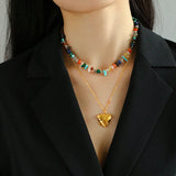 Collar de cuentas de piedra natural de colores irregulares