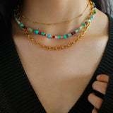 Effervescent Elegance: Singular Beaded Chain Necklace