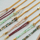 Designer Double Chain & Mixed Natural Stone Bracelets