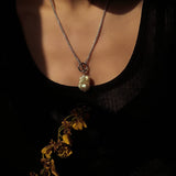 Minimalist Baroque Pearl Silver Chain Necklace - Style B