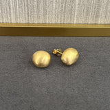 Handcrafted Irregular Brushed “Little Silver Bean” Earrings