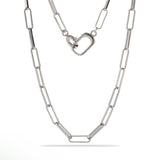 Alternating Bar Paperclip Chain Necklace - close-up detail | Floysun