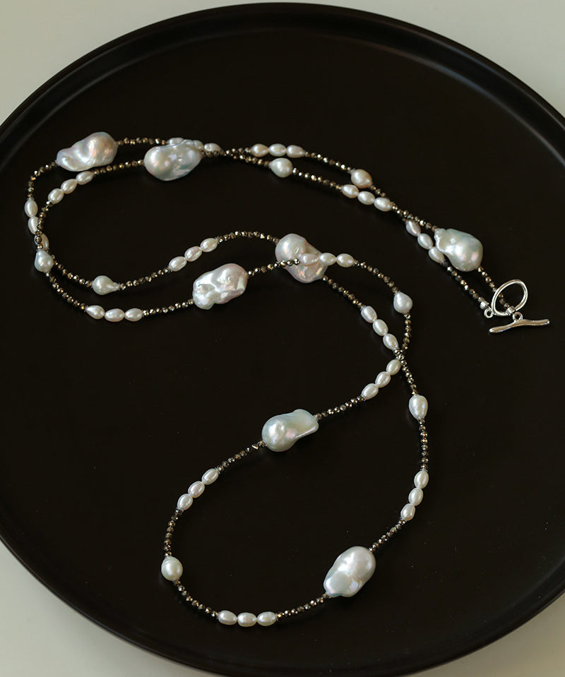Baroque Pearl & Goldstone Layered Necklace