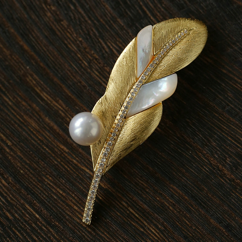 Luxury Pearl & Shell Brooch Collection | Vintage Floral, Butterfly & Gourd Pins