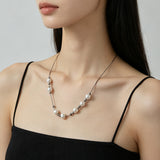 Multi-Wear Styles Adjustable Sliding Freshwater Pearl Smile Long Necklace
