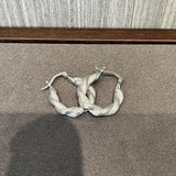 Vintage Sterling Silver Twisted Rope Hoop Earrings