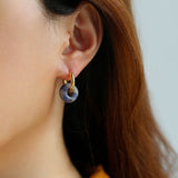 Enchanting Blue Dot Stone Natural Stone Earrings