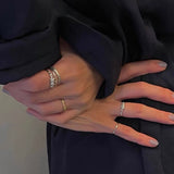 925 Silver Double Flower Ring Stacking Rings