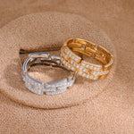 Half Pavé Tank Link Statement Ring - front product view | Floysun