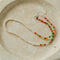 Two-piece colourful bead and pearl necklace set with silver-tone clasps