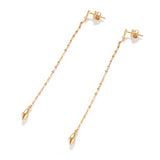 Teardrop Tassel Long Chain Drop Earrings - detail view 4 | Floysun