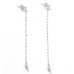 Teardrop Tassel Long Chain Drop Earrings - alternate angle 5 | Floysun