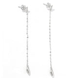 Teardrop Tassel Long Chain Drop Earrings - alternate angle 5 | Floysun