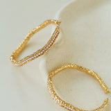 Vintage Hammered Mini Pearl Statement Hoop Earrings