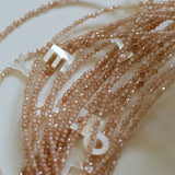 Mother-of-Pearl Initial Colorful Zircon Beaded Necklace