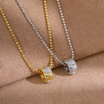 Gold and silver floral pendant necklaces - styled product view