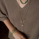 Niche Summer Beach Style Natural Aventurine Beaded Necklace