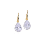 Two-Tone Pear-Cut Cubic Zirconia Drop Earrings - styled view | Floysun