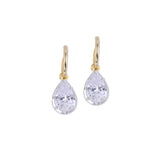 Two-Tone Pear-Cut Cubic Zirconia Drop Earrings - styled view | Floysun