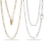 Alternating Bar Paperclip Chain Necklace - front product view | Floysun