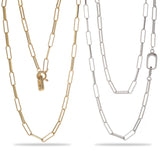 Alternating Bar Paperclip Chain Necklace - front product view | Floysun