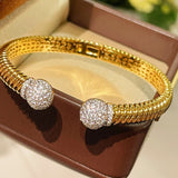 Vintage Spiral Pavé Open Bangle