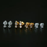 Minimal Bubble Cubic Zirconia Stud Earrings