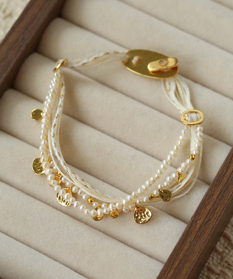 Boho Multi-Layer Woven Cord Beaded Bracelet