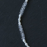 Minimalist Faceted Clear Quartz & Freshwater Pearl Beaded Necklace