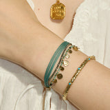 Boho Multi-Layer Woven Cord Beaded Bracelet