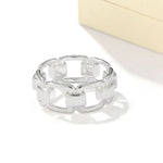 Geometric Link Openwork Band Ring - alternate angle 2 | Floysun