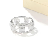 Geometric Link Openwork Band Ring - alternate angle 2 | Floysun