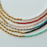 Mini Beaded Asymmetrical Pearl Necklace