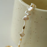 Adjustable natural baroque pearl bracelet