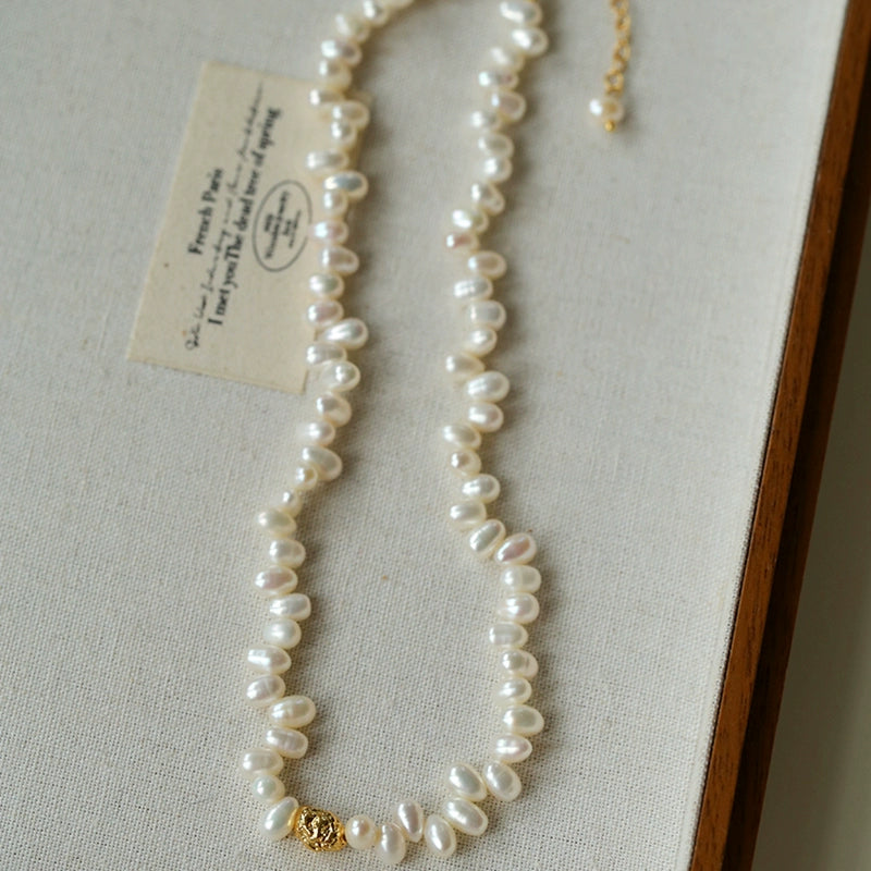 Single Lava Pearl Necklace