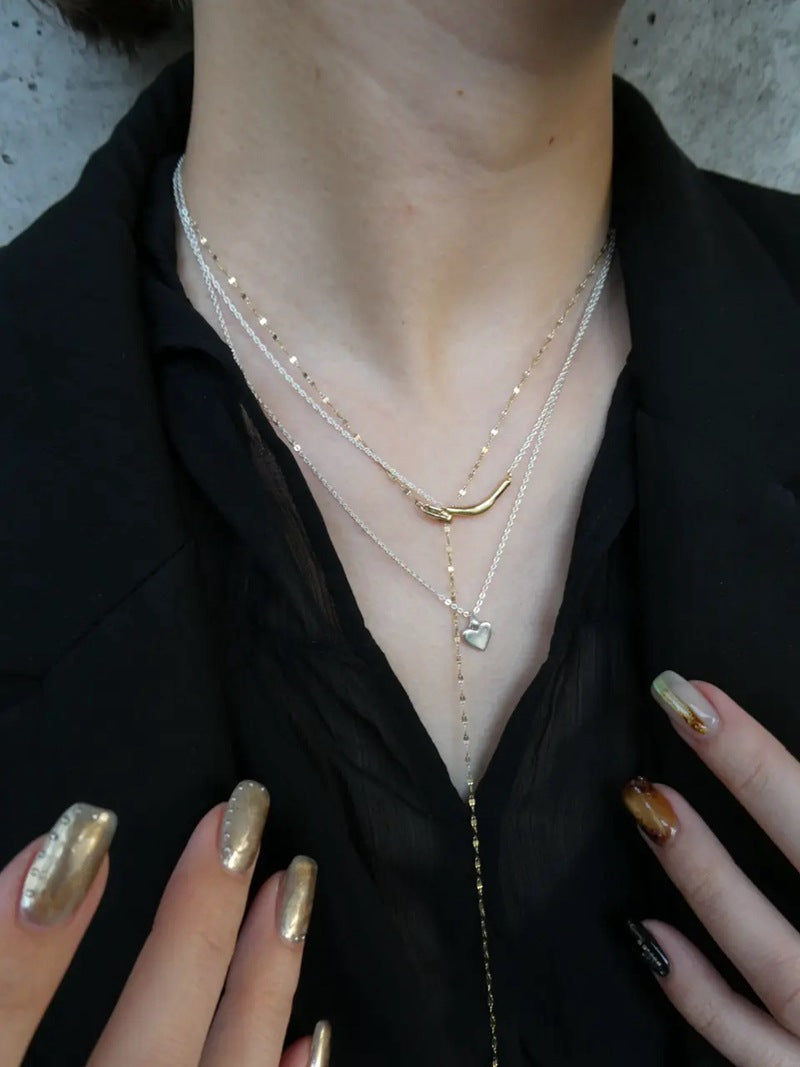 Teardrop Lariat Long Y Necklace - close-up detail 2 | Floysun