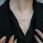 Teardrop Lariat Long Y Necklace - close-up detail 2 | Floysun