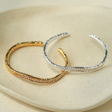 Natural Freshwater Pearl Molten Texture Open Cuff Bracelet