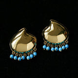 Vintage Ethnic Teardrop Beaded Tassel Earrings